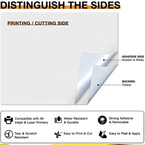 Thương hiệu mới bóng có thể in cho máy in laser thăng hoa dính không thấm nước tự tùy chỉnh tấm A3 Vinyl Sticker giấy tờ - Product Image 5