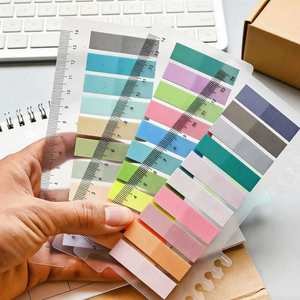 200 Sheets Multi-color <b>PET</b> Adhesive Index Tab Set Ruler Scale Self-adhesive Page Markers Memo Pads Office Study Stationery - Product Image 4
