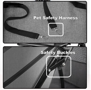 Cao cấp tàn tật mèo con chó có thể gập lại vật nuôi xe đẩy sang trọng 4-bánh Xe thiết kế chất liệu vải du lịch ngoài trời cắm trại nhỏ kích thước trung bình - Product Image 4