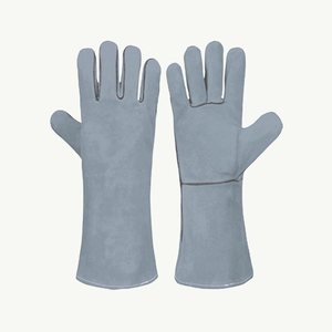 Guantes de Seguridad de Cuero Resistentes al Calor, Color Gris, 14 Pulgadas, Puño Recto, Protección Contra el Calor, Guantes de Trabajo - Product Image 5