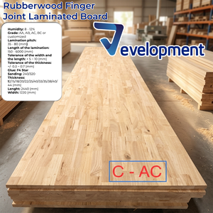 Panneau de contreplaqué en bois de caoutchouc à jointures à doigts, face C, avec colle F4 Star haute résistance pour meubles et applications intérieures - Product Image 4