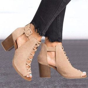 Sandalias de Tacón Alto para Mujer 2025, con Punta Abierta, Correa de Tobillo con Hebilla, Tacón Grueso, Impermeables y Transpirables para Verano y Otoño - Product Image 1