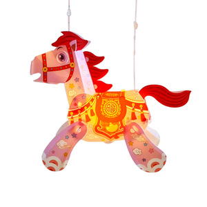 Kit de bricolage lanterne cheval 32x25cm, artisanat en papier lumineux pour enfants, cadeau du nouvel an - Product Image 3
