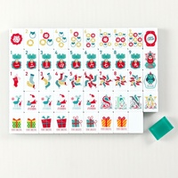 Ensemble de tuiles de Mahjong de Noël vert transparent, motif rennes et couronnes, style Mahjong américain, pour les fêtes de Noël et les jours de Mahjong, idéal pour les chaussettes de Noël