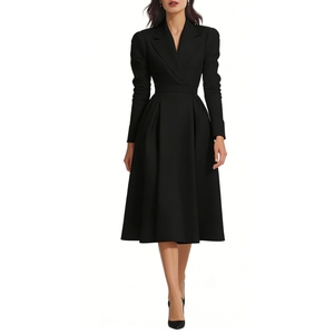 Nuevo Vestido Largo Elegante con Cuello en V Francés para Mujer, Prenda de Alta Calidad que Define la Cintura, Ropa de Moda Femenina - Product Image 3