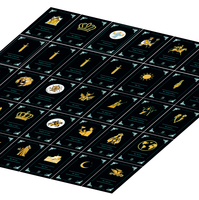 54 Kartu Tarot Mistis Bertema Matahari - Kartu Ramalan Hitam & Emas dalam Kotak 15x12x4cm Ideal untuk Meditasi & Permainan