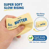 Jouet anti-stress en forme de beurre à remontée lente - Unisexe pour les 14 ans et plus - Jeu sensoriel - Design Kawaii - Fabriqué en Chine
