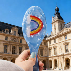 Peine de arcoíris personalizado, cepillo increíble para el Día del pelo, cepillo de acetato de celulosa - Product Image 2