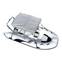 Bateau pneumatique rigide de pêche de 3,9 mètres (13 pieds) de couleur blanche avec console centrale et T-top
