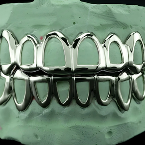 Framed Gold S925 <b>Silver</b> Open Face Grillz - Product Image 2