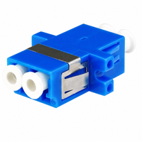 Adaptateur Coupleur Fibre Optique LC Duplex SM/MM avec Manchon Céramique, Clip à Encliquetage et Bouchons Anti-Poussière à Visser pour Panneau de Brassage ODF FTTH