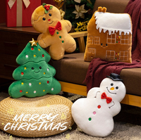 Jouets en peluche de Noël pour animaux de compagnie, jouets à mâcher pour chien, Père Noël, pingouin, homme en pain d'épices, jouets interactifs doux et rembourrés pour chiots