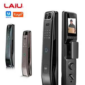 LaiU M1 Grey Remote Control Voice Intercom 3D Face Recognition Smart Lock With Camera Fingerprint Password