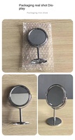 Miroir de bureau de maquillage de table le plus populaire Miroir rond de bureau en métal vintage Miroir de maquillage double face portable à 2 côtés