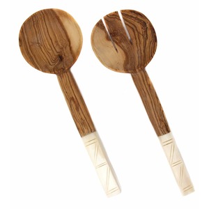 Juego de Servidores de Ensalada de Madera Moderna de Alta Calidad con Diseño Reutilizable para Uso Diario en la Cocina, Bodas y Comidas Saludables - Product Image 3