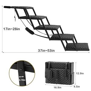 <span class=keywords><strong>Mito</strong></span> nero Wukong regolabile pieghevole in alluminio Pet Dog rampa comoda scala per auto grandi cani manico sportivo - Product Image 3