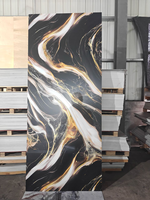 Panneau décoratif en plastique imperméable de feuille de marbre UV à haute brillance pour l'emboîtement de meubles de mur pour l'hôtel de salon de salle de bains