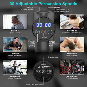 Pistolet de massage électrique A29 personnalisé avec écran tactile LCD pour athlètes, soulagement des performances, relaxation quotidienne du corps, ensemble de pistolets de massage - Product Image 2