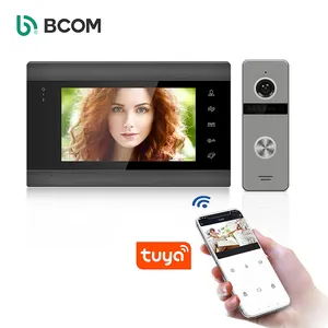 Téléphone vidéo avec interphone Wifi filaire 1080P Sonnette d'entrée de porte Tuya Smart Home Duplex System Caméra Ip 1080p Bouton tactile