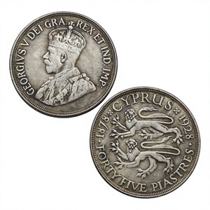 1928 Chypre 45 <span class=keywords><strong>Piastres</strong></span> - George V (sous le règne britannique) Pièces commémoratives de style antique, Cadeaux, Décoration d'intérieur - Product Image 3
