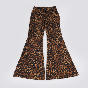 Leopard Print Wide Leg Pants <b>Drawstring</b> <b>Trousers</b> Loose Fit Women's Pants Casual Wear - Product Image 2