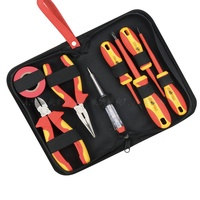 Kit d'outils d'électricien isolés VDE New Energy OEM, 8 pièces, acier au chrome-vanadium, sac en tissu Oxford, pour l'entretien des véhicules électriques