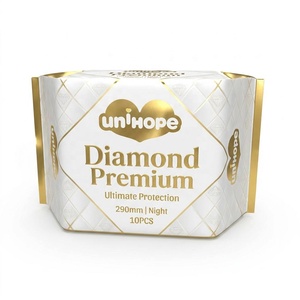 Unihope 290mm Serviettes hygiéniques en coton premium haute absorption pour la nuit, serviettes pour femmes, marque privée, achat en gros, Moyen-Orient - Product Image 1