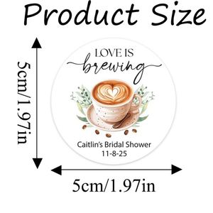 ความรักคือการชงกาแฟ สติ๊กเกอร์ตกแต่งบ้านแบบมีกาวในตัว ปรับแต่งได้ กันน้ำ ลายการ์ตูน เคลือบด้าน - Product Image 2