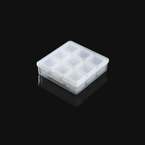 Caja de almacenamiento de joyas portátil transparente, organizador de escritorio de plástico PP con 9 compartimentos para artículos pequeños, estuche de almacenamiento de accesorios - Product Image 5