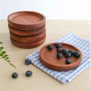 Solid Wood Trays <b>Set</b> <b>Square</b> Round Serving Platters For Hotel Coffee Tea Breakfast Dessert Steak Pizza Wooden Dinner Plates - Product Image 3
