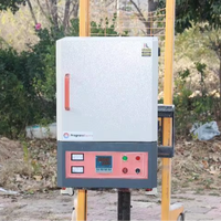 Horno de Mufla Eléctrico de 1700 Grados, Horno de Mufla de Fibra Cerámica, Horno de Mufla Industrial con Bomba de Extracción