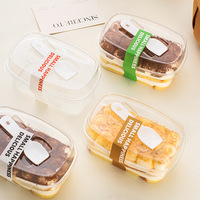Boîte à emporter en plastique PET transparent jetable de qualité alimentaire de 300 ml pour gâteau, glace, gelée, yaourt frit et mousse à mille couches