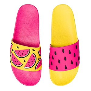 Watermelon Print Slides Summer Open Toe EVA Slippers Pink Yellow Anti-Slippery Beach <b>Pool</b> Shoes - Product Image 4