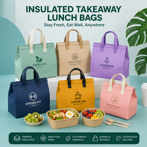 Sac isotherme jetable pour aliments chauds et froids, en aluminium imperméable, avec impression personnalisée du logo, pour livraison à emporter, en non-tissé - Product Image 1