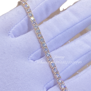 Bracelet tennis pour femme en or plaqué, serti de moissanite DEF VVS taille ronde classique de 2 mm à 6 mm, idéal comme cadeau de mariage - Product Image 4