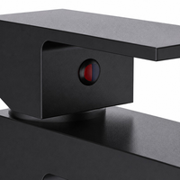 Keran Wastafel Stainless Steel 304 Warna Hitam Doff Panjang 18cm Pegangan Tunggal dengan Indikator Air Panas Dingin, Pemasangan di Atas Meja