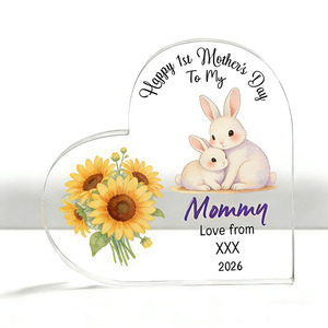 Recuerdos Personalizados para Fiestas, Regalos para Baby Shower, Recuerdos para Invitados, Regalos para el Primer Día de la Madre, Bloque Acrílico con Forma de Corazón, Regalo para el Día de la Madre - Product Image 4