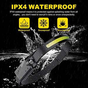 Lampe frontale en silicone rechargeable TYPE-C à faisceau large, la plus vendue en gros, avec vision complète COB+XPE LED et capteur de mouvement - Product Image 3