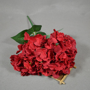 O-X863 оптовая цена, шелковые гортензии, большие цветочные наполнители, большая Гортензия, искусственные цветы, 5 вилок, свадебные гортензии, цветы - Product Image 6