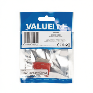 Adaptateur de dock Valueline 30 broches USB Micro B femelle rouge pour iPod iPhone iPad - Product Image 3