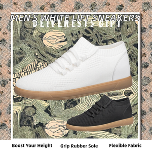 Zapatillas Deportivas Casuales de Malla Blanca para Hombre, Suela de Goma Antideslizante, Transpirables, que Aumentan la Altura, Invisibles - Product Image 2