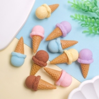 Nuovo Set di 100 Coni Gelato Colorati Assortiti Senza Foro, Modellini Decorativi per DIY, Decorazione per Cover Telefono e Artigianato