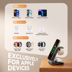 Soporte de <span class=keywords><strong>cargador</strong></span> rápido Joyroom 3 en 1 <span class=keywords><strong>cargador</strong></span> inalámbrico para <span class=keywords><strong>iPhone</strong></span> 11 Pro X XS Max <span class=keywords><strong>XR</strong></span> para <span class=keywords><strong>Apple</strong></span> Watch 5 para auriculares Pro para Samsung - Product Image 6