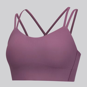Nuevo Chaleco Deportivo para Mujer, Color Nude, Tirantes Anchos, Diseño Color Block, Sujetador Deportivo Transpirable para Yoga, Running y Fitness, Resistente a Impactos - Product Image 1