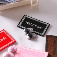 Tapis miniature de bienvenue pour maison de poupée 1:12, décoration de sol, modèle miniature