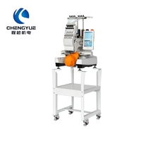 Machine à broder automatique à 12 aiguilles pour casquettes, 360x200mm, tête simple, pour chapeaux et t-shirts, 1200 tr/min