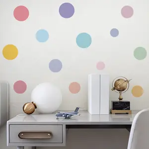 Renkli daire duvar Sticker renkli noktalar çıkartmaları oturma odası dekoratif duvar kağıdı