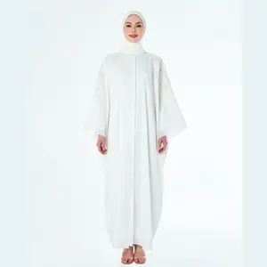 SIPO Eid Dubai Style Premium Muslim Women Abaya Dress Handmade Pattern Beaded Embroidered Satin Abaya Kimono Islamic Clothing