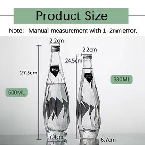 Nouveau design de bouteille d'<span class=keywords><strong>eau</strong></span> en <span class=keywords><strong>verre</strong></span> cristal de 330ml 500ml forme unique et claire pour <span class=keywords><strong>l</strong></span>'<span class=keywords><strong>eau</strong></span> minérale boisson Tequila bouchon d'étanchéité vente en gros - Product Image 6