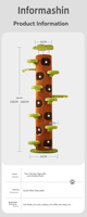 Arbre à chat vertical moderne multi-niveaux avec hamac en acrylique, maison pour chat, plateformes en peluche, griffoir en sisal, base stable, mobilier d'intérieur pour chat